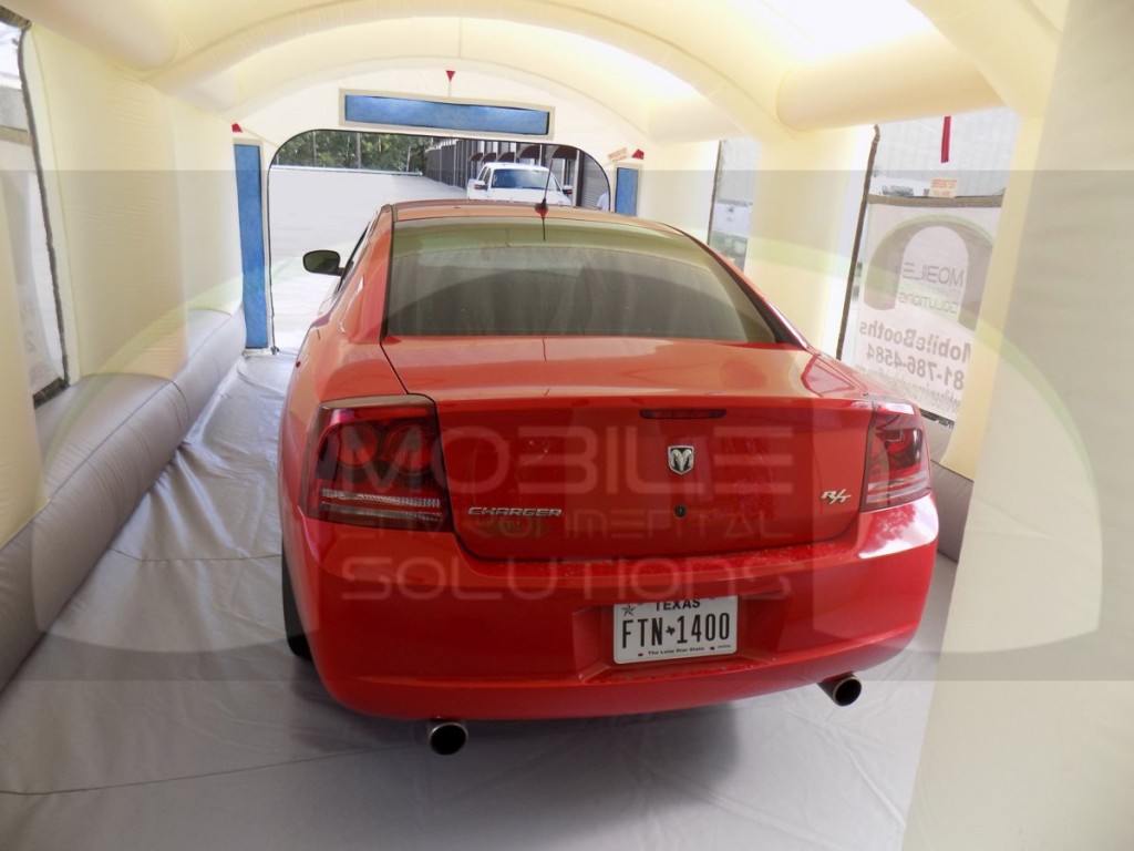 red Car in car Spray Booth
